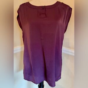 MODCLOTH Satin Eggplant Purple Sleeveless Top Size S